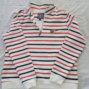 Kiel James Patrick striped Bermuda quarter-zip pullover sweatshirt